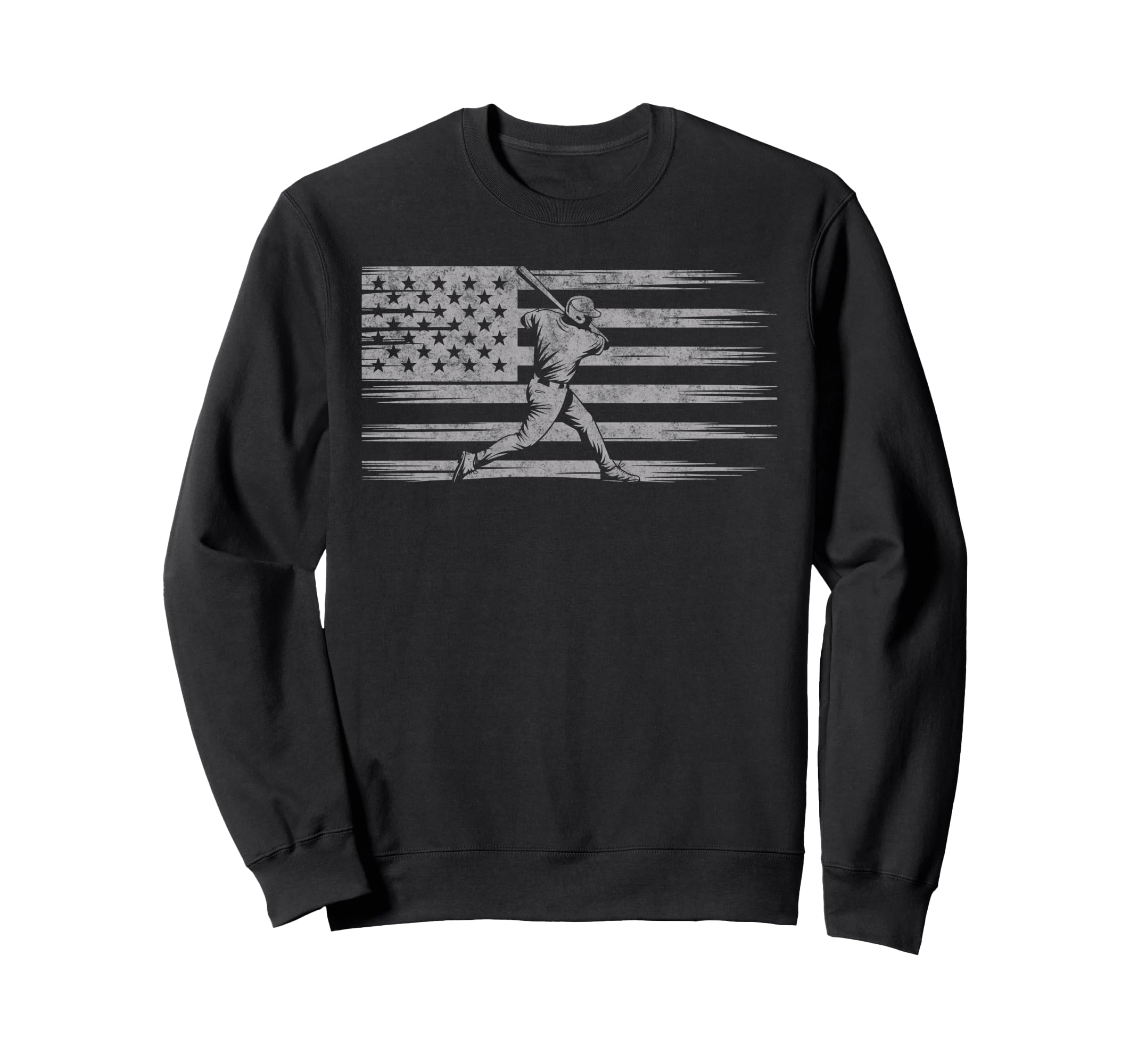 Baseball Us Flag Baseball Lover Sweatshirt - Casual Everyday Wear Unisex - T-Shirt, Sweatshirt, Hoodie
