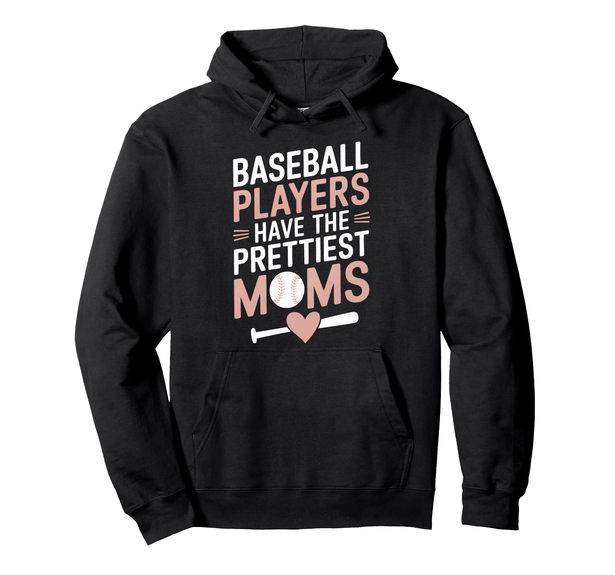 Funny Baseball Game Day Mom Hoodie - Fun Novelty Design for Adults - T-Shirt, Sweatshirt, Hoodie