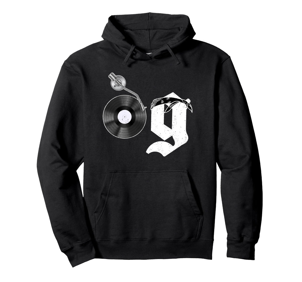 Old School Og Hip Hop Head Vinyl Cds Hoodie - Minimalist Print Unisex - T-Shirt, Sweatshirt, Hoodie