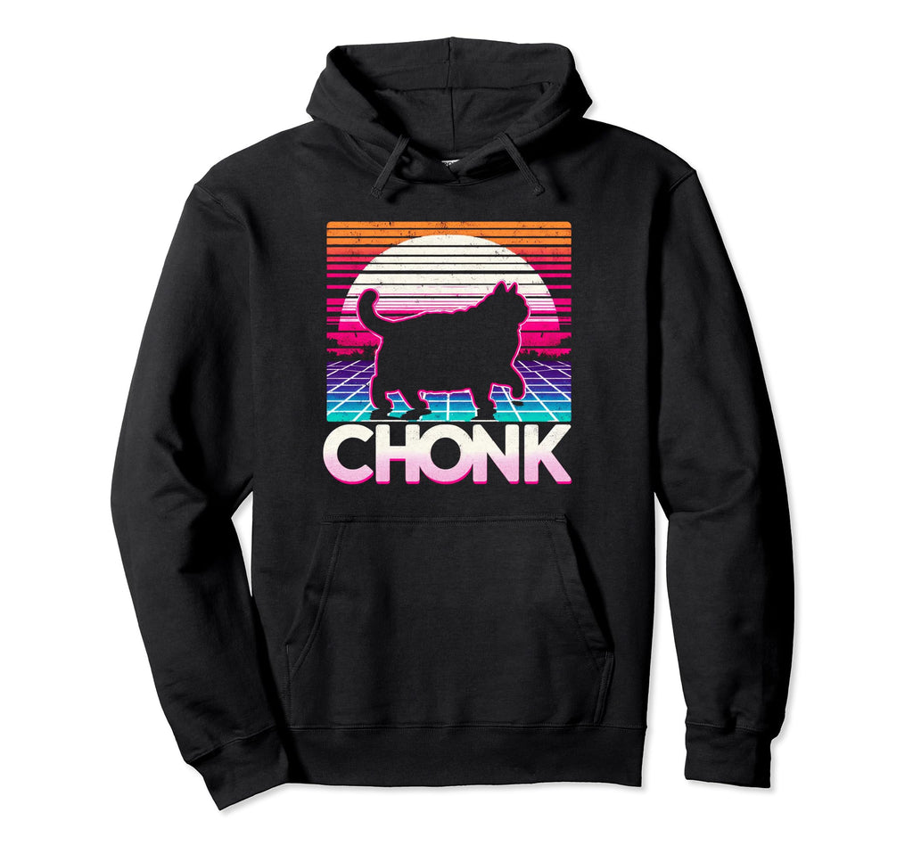 Funny Chonk Scale Cat Sunset Hoodie - Aesthetic Graphic for Adults - T-Shirt, Sweatshirt, Hoodie