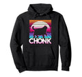 Funny Chonk Scale Cat Sunset Hoodie - Aesthetic Graphic for Adults - T-Shirt, Sweatshirt, Hoodie