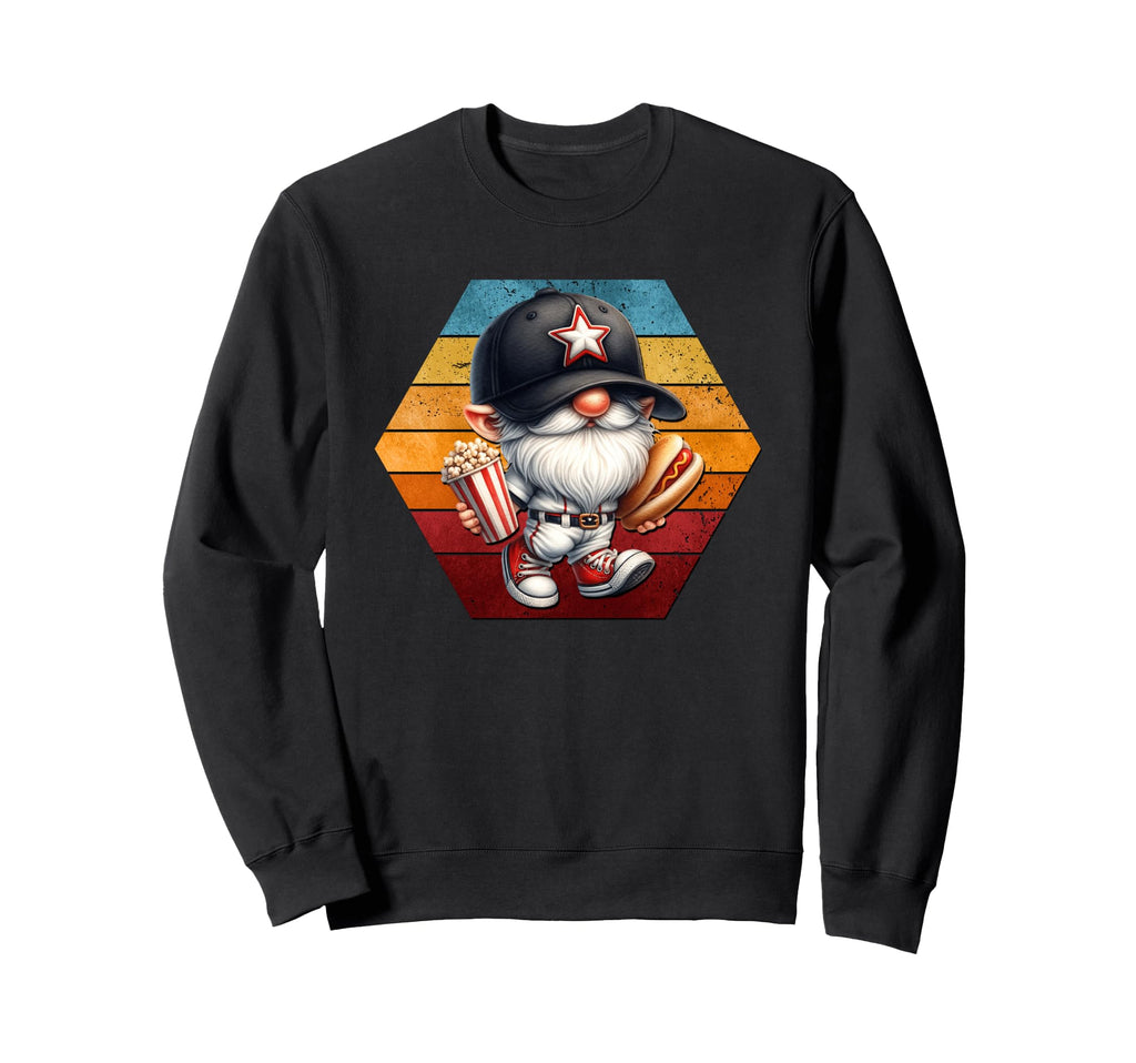 Baseball Hot Dog Gnome Baseball Sweatshirt - Minimalist Print Unisex - T-Shirt, Sweatshirt, Hoodie