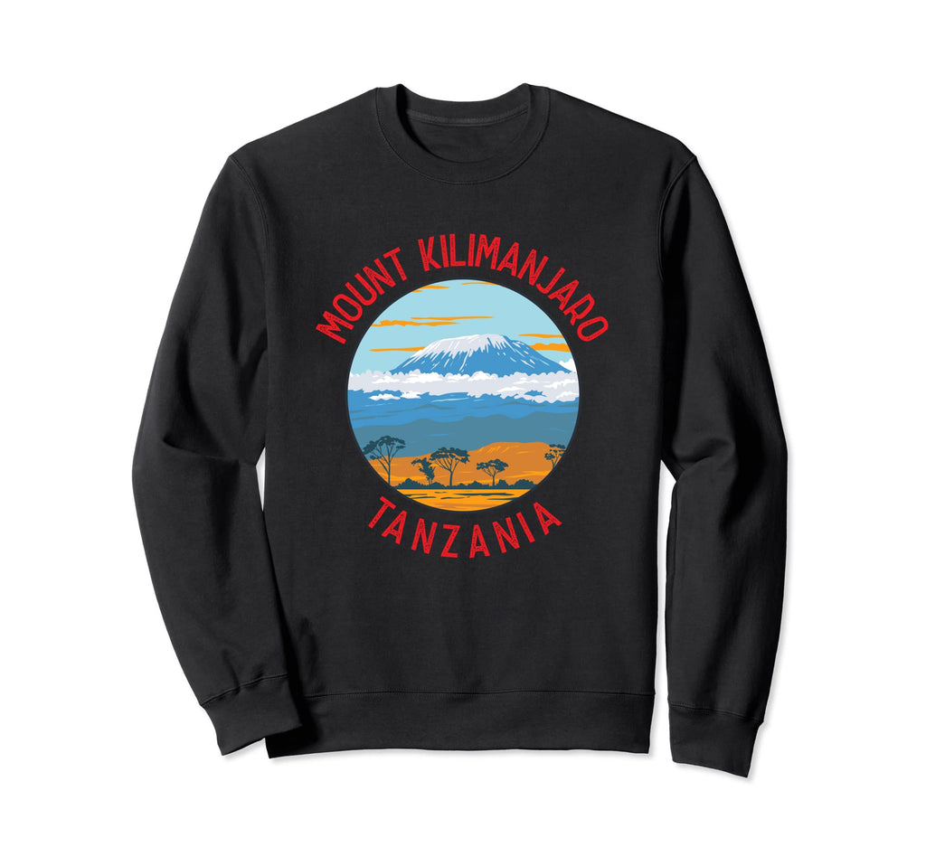 Mount Kilimanjaro Tanzania Distressed Sweatshirt - Minimalist Print Unisex - T-Shirt, Sweatshirt, Hoodie