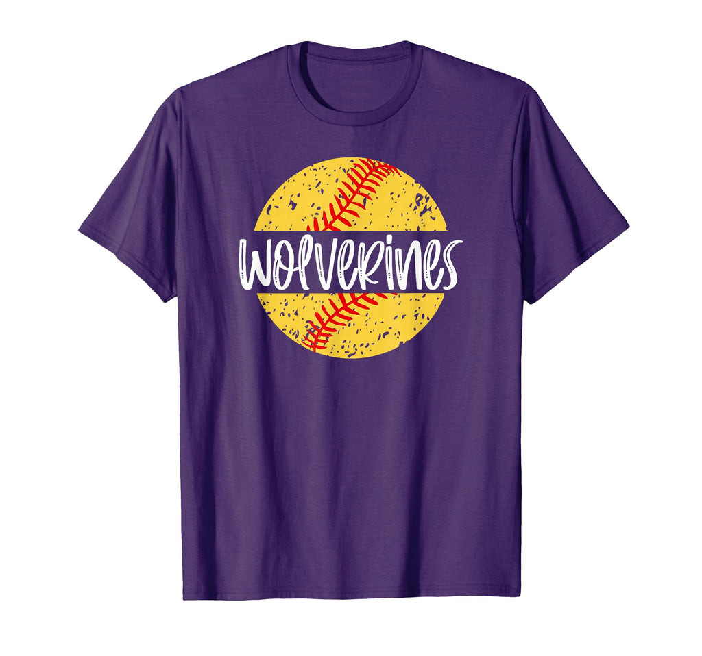 Wolverines Softball Team Mascot School T-Shirt - Unique Graphic Unisex - T-Shirt, Sweatshirt, Hoodie