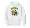 Badger Groovy Floral Badger Watercolor Hoodie - Unique Graphic for Adults - T-Shirt, Sweatshirt, Hoodie