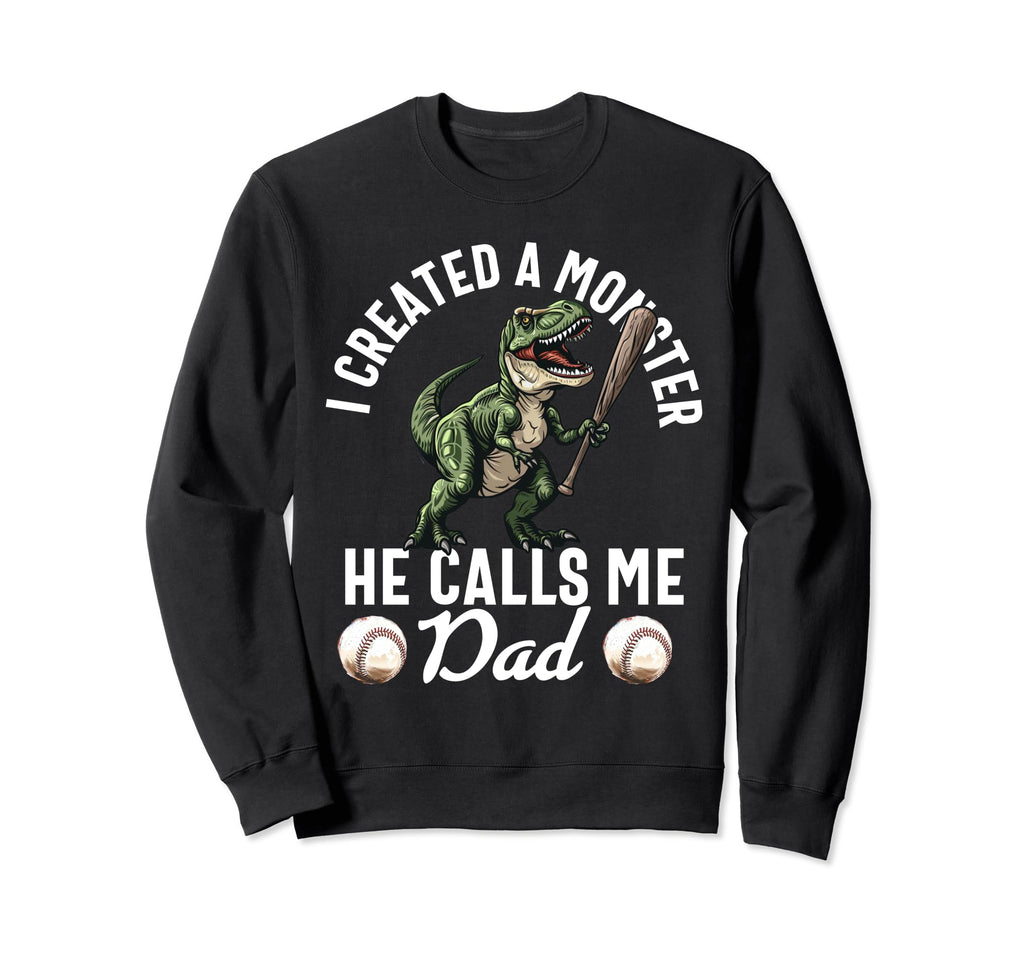 Funny Baseball Dinosaurs Dad Father Sweatshirt - Graphic Print Men Women - T-Shirt, Sweatshirt, Hoodie