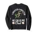 Funny Baseball Dinosaurs Dad Father Sweatshirt - Graphic Print Men Women - T-Shirt, Sweatshirt, Hoodie