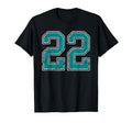 Teal And White Number 22 Jersey Player T-Shirt - Novelty Apparel Men Women - T-Shirt, Sweatshirt, Hoodie