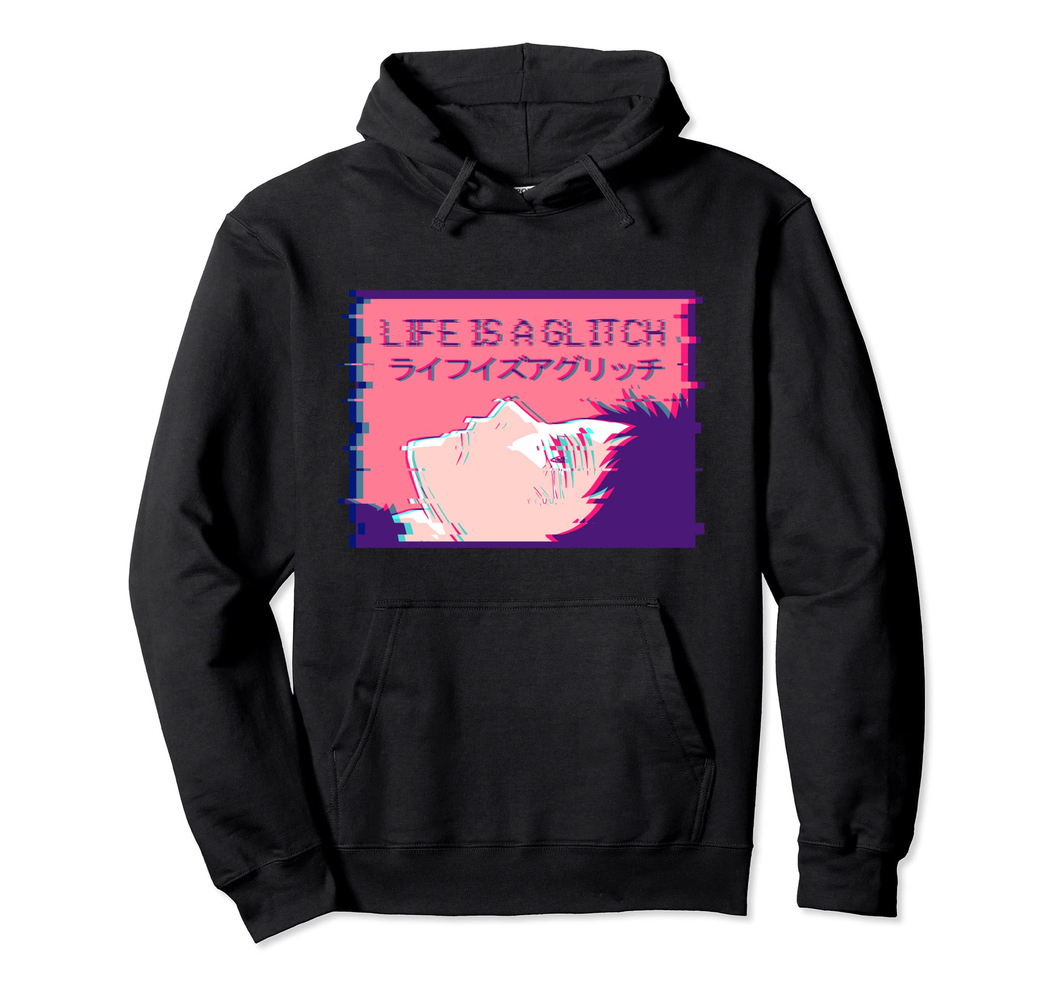 Life Is Glitch Sad Emo Anime Eboy Hoodie - Trendy Graphic Men Women - T-Shirt, Sweatshirt, Hoodie