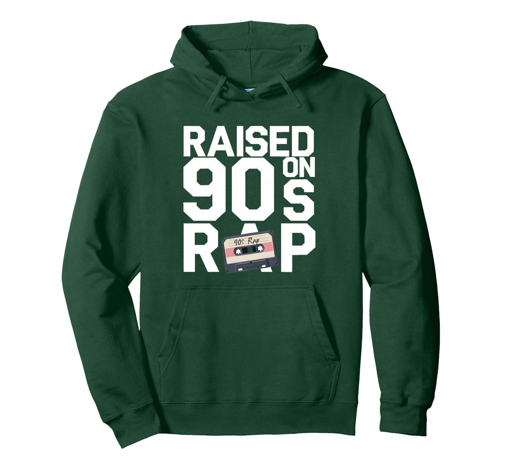 Raised 90S Rap Old School Hip Hop Music Fan Hoodie - Unique Graphic Unisex - T-Shirt, Sweatshirt, Hoodie