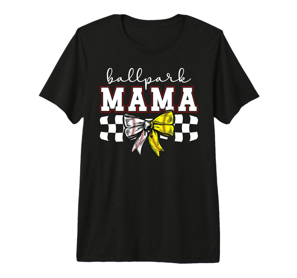 Ballpark Mama Coquette Softball T-Shirt - Trendy Graphic Men Women - T-Shirt, Sweatshirt, Hoodie