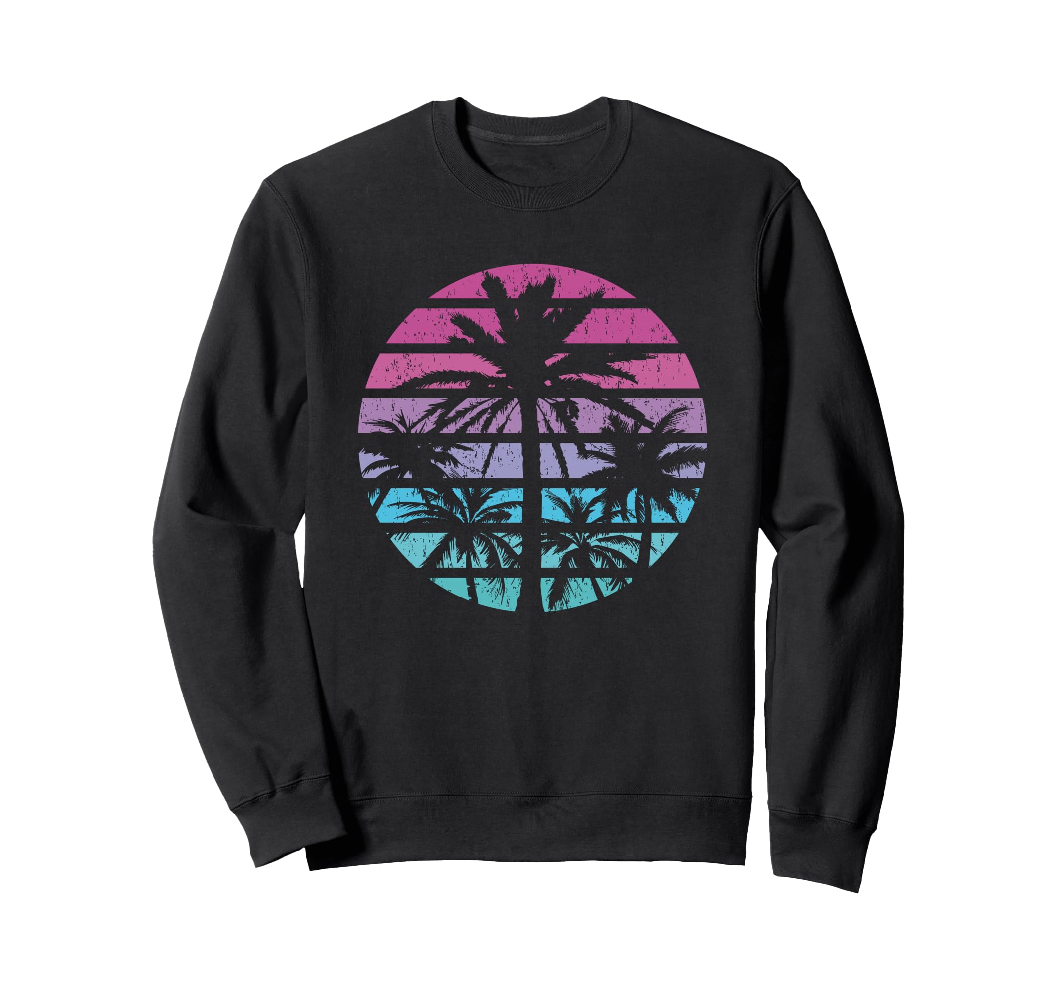 Palm Tree Sunset Summer Beach Sweatshirt - Minimalist Print Men Women - T-Shirt, Sweatshirt, Hoodie
