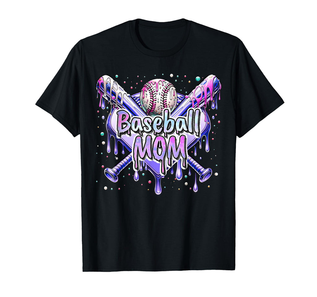 Baseball Mom Bat Ball Base Drip Themed T-Shirt - Streetwear Style Unisex - T-Shirt, Sweatshirt, Hoodie