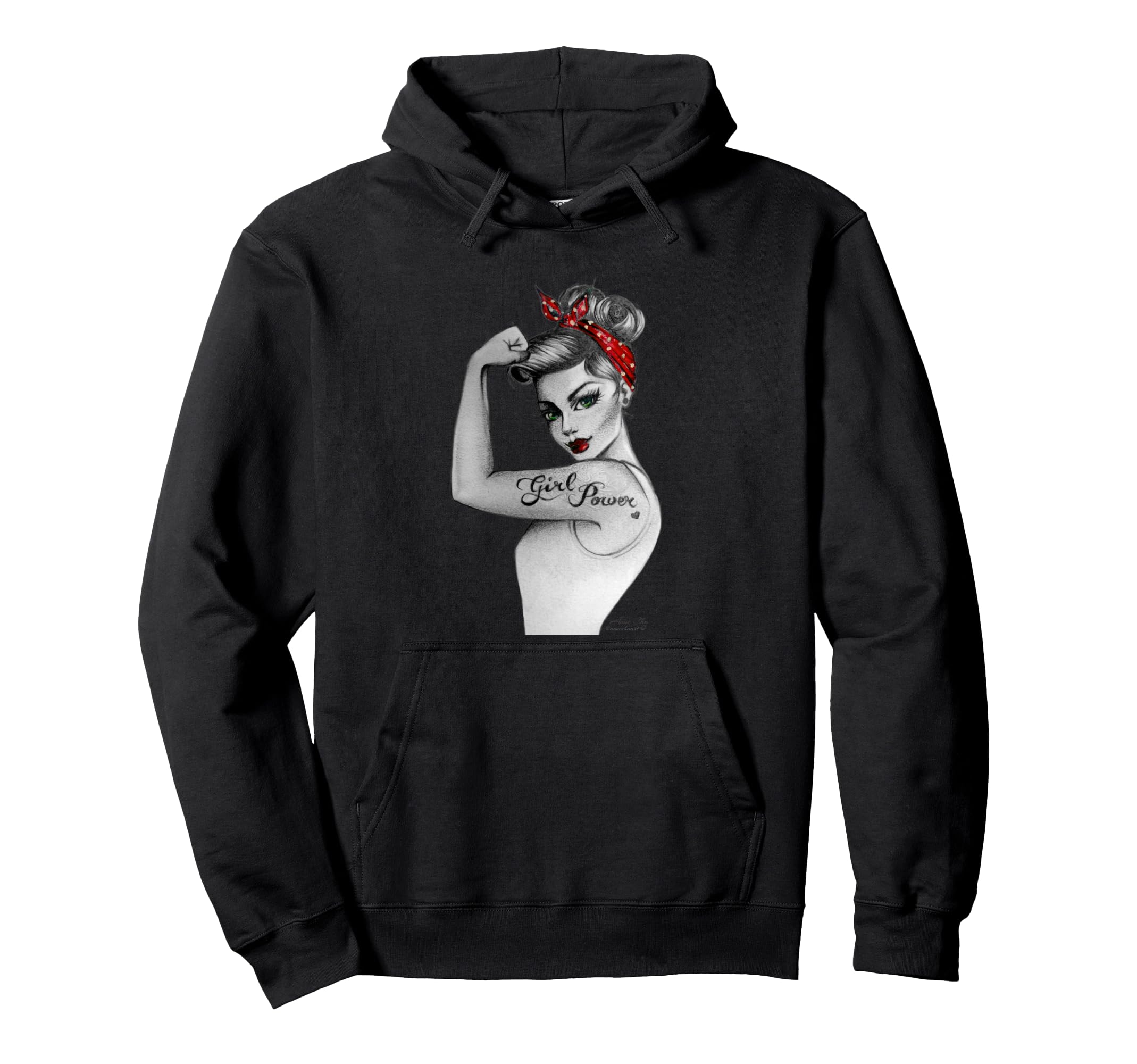 Power Feminist Art Rosie Riveter Hoodie - Casual Everyday Wear Unisex - T-Shirt, Sweatshirt, Hoodie