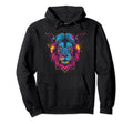 Lion Vaporwave Aesthetic Synthwave 80S Hoodie - Fun Novelty Design Unisex - T-Shirt, Sweatshirt, Hoodie