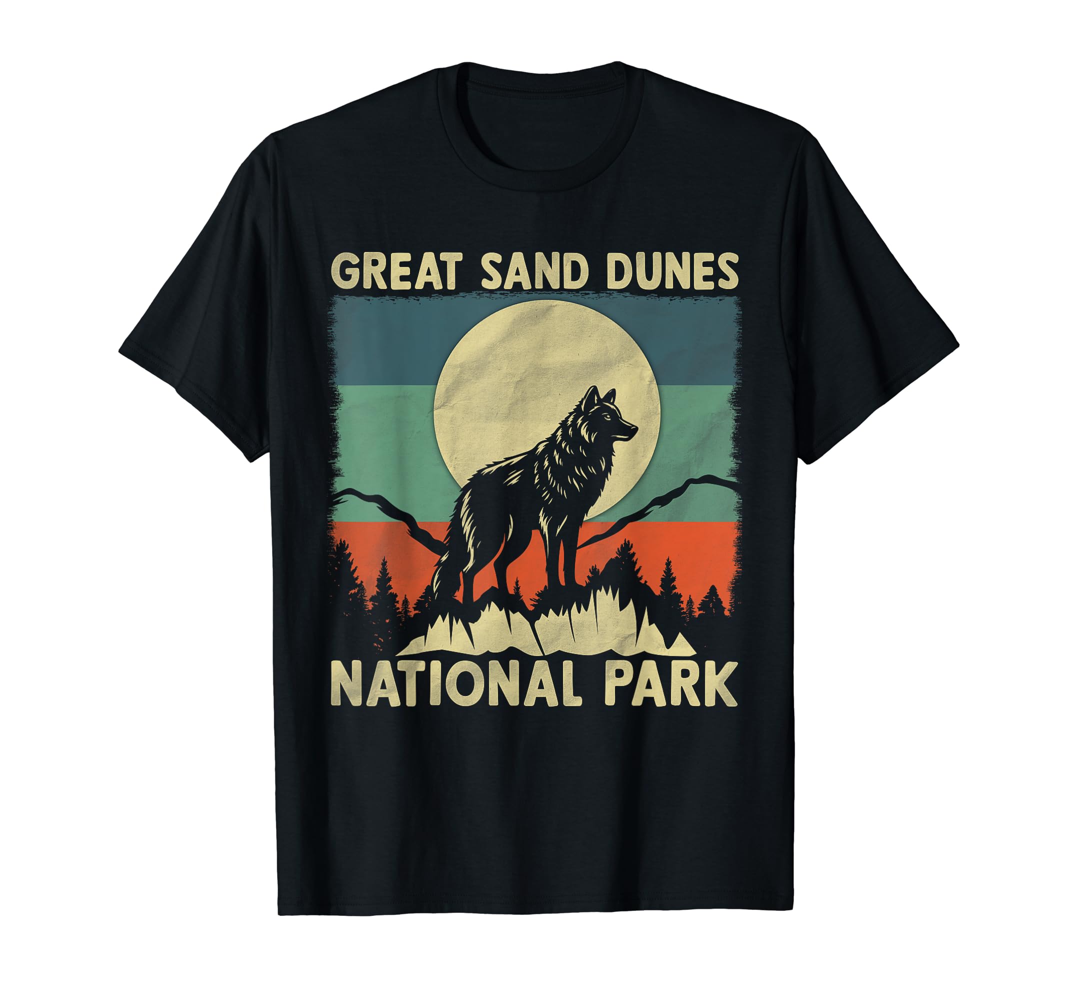 Wolf Great Sand Dunes National Park T-Shirt - Graphic Print Unisex - T-Shirt, Sweatshirt, Hoodie