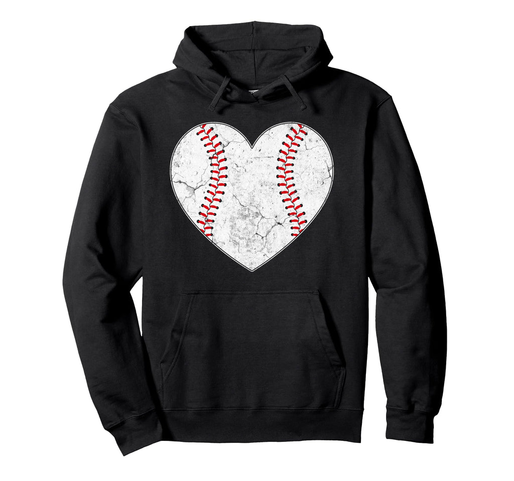 Distressed Baseball Heart Mom Mama Hoodie - Unique Graphic for Adults - T-Shirt, Sweatshirt, Hoodie