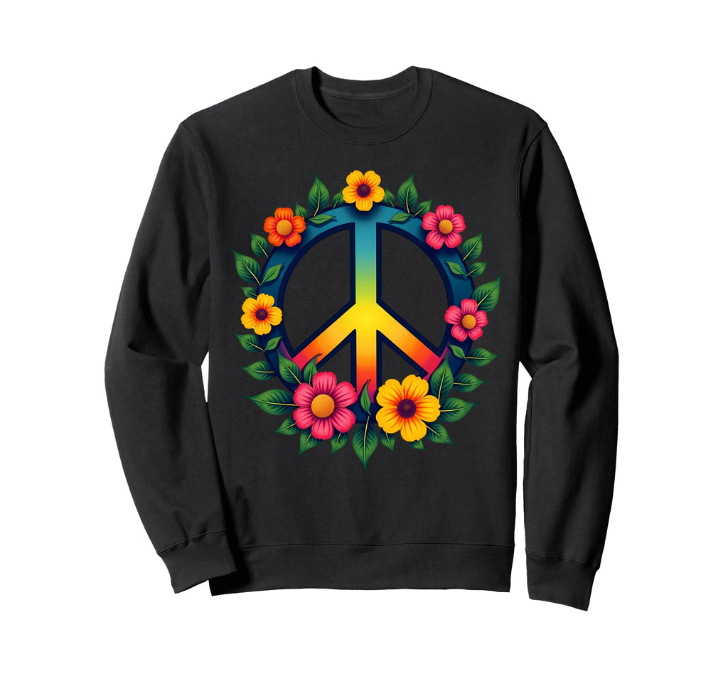 60S 70S Flower Power Groovy Love Sweatshirt - Unique Graphic Men Women - T-Shirt, Sweatshirt, Hoodie