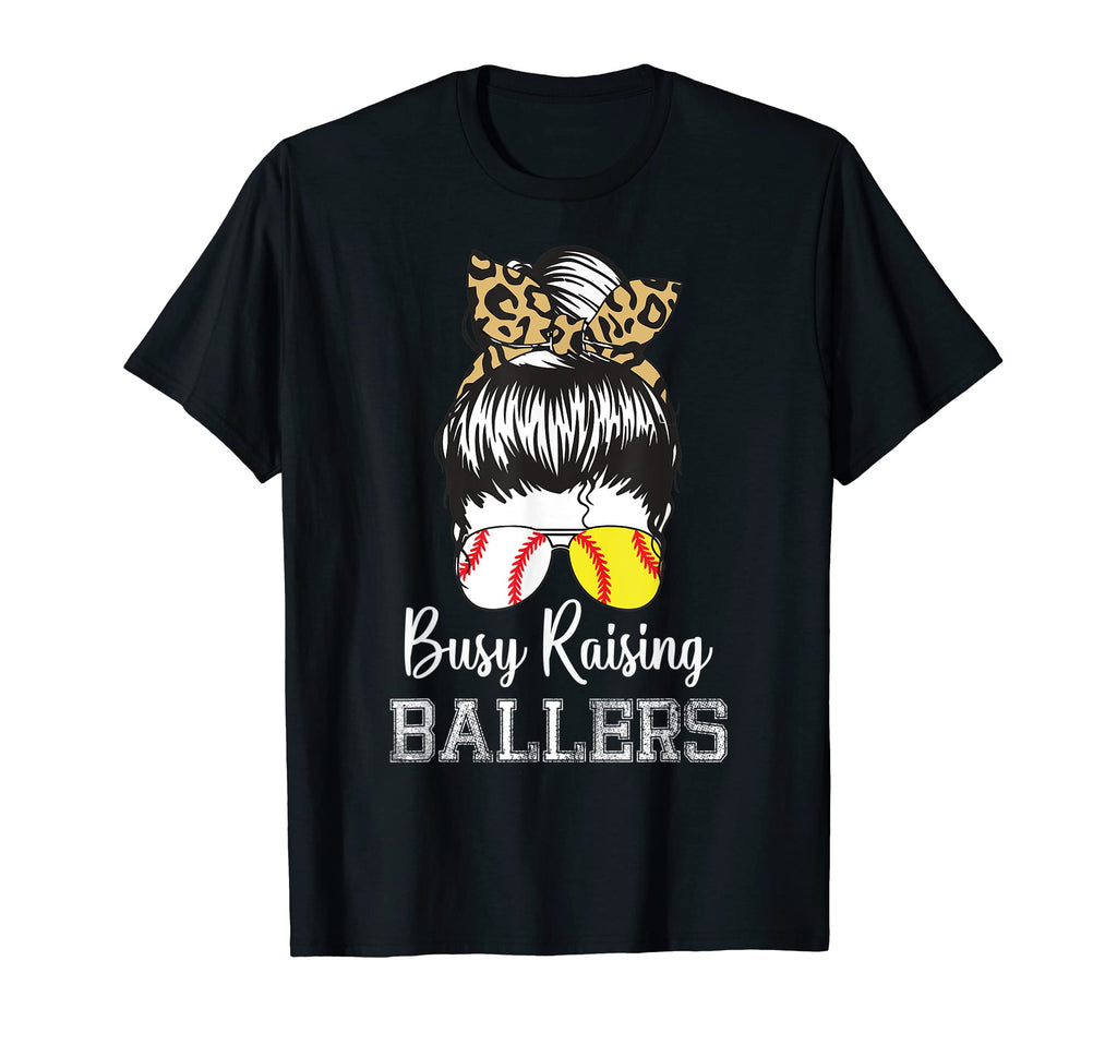 Busy Raising Ballers Funny Softball T-Shirt - Novelty Apparel for Adults - T-Shirt, Sweatshirt, Hoodie