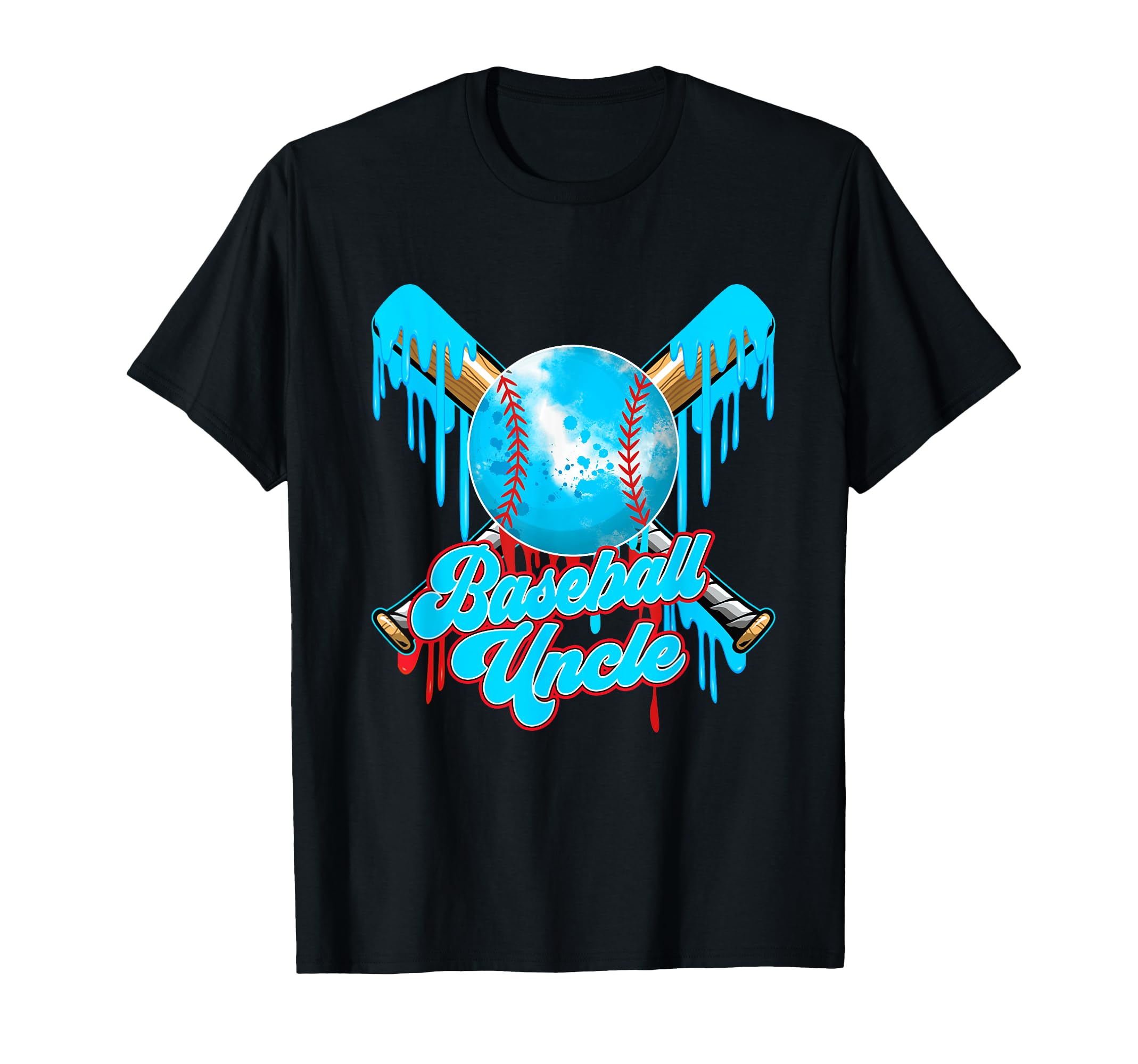 Uncle Birthday Baseball Ice Cream Drip T-Shirt - Streetwear Style Unisex - T-Shirt, Sweatshirt, Hoodie