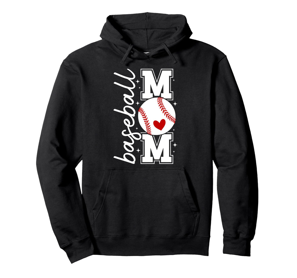 Baseball Mom Baseball Player Mom Heart Hoodie - Unique Graphic Men Women - T-Shirt, Sweatshirt, Hoodie