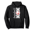 Baseball Mom Baseball Player Mom Heart Hoodie - Unique Graphic Men Women - T-Shirt, Sweatshirt, Hoodie