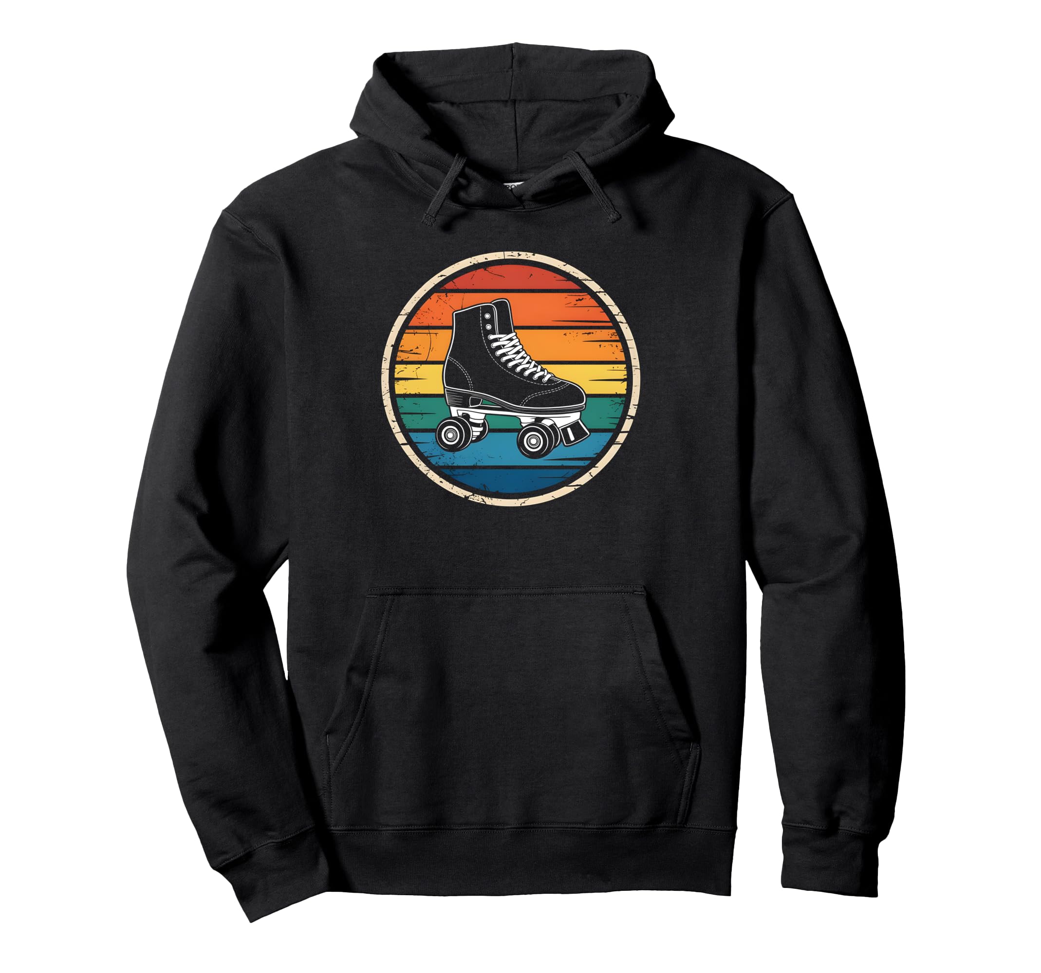 Sunset Roller Skate Shoes Silhouette Hoodie - Custom Art Print for Adults - T-Shirt, Sweatshirt, Hoodie