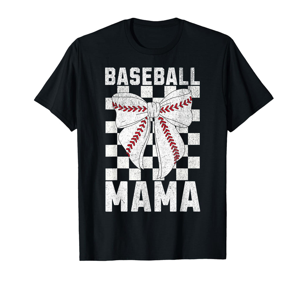 Baseball Mama Mom Coquette Bow Baseball T-Shirt - Graphic Print Men Women - T-Shirt, Sweatshirt, Hoodie