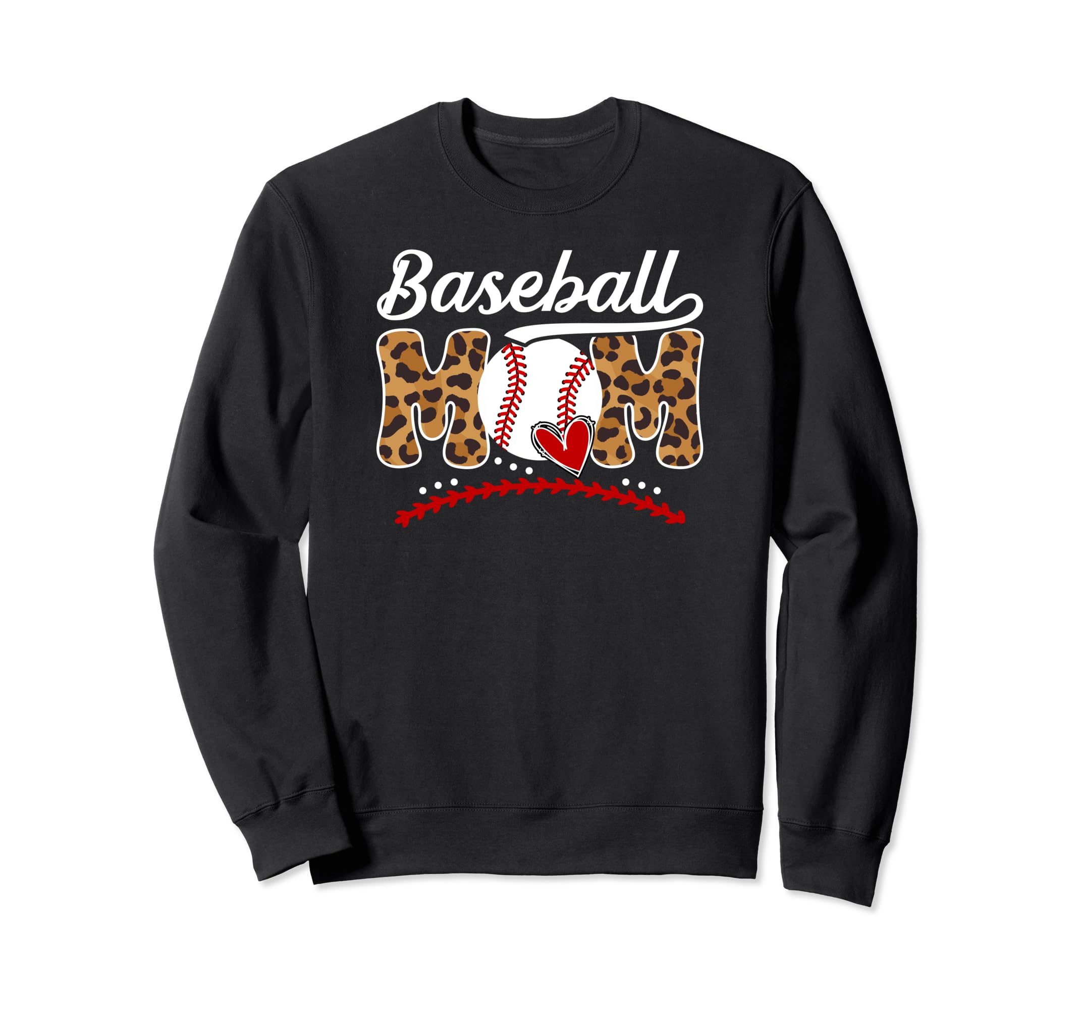 Baseball Mom Leopard Mom Baseball Sweatshirt - Novelty Apparel Unisex - T-Shirt, Sweatshirt, Hoodie