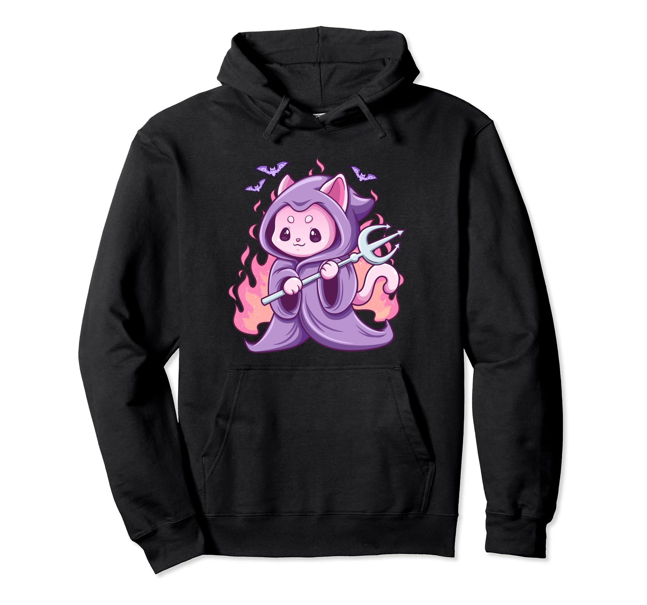Kawaii Pastel Goth Creepy Grim Reaper Cat Hoodie - Aesthetic Graphic Unisex - T-Shirt, Sweatshirt, Hoodie