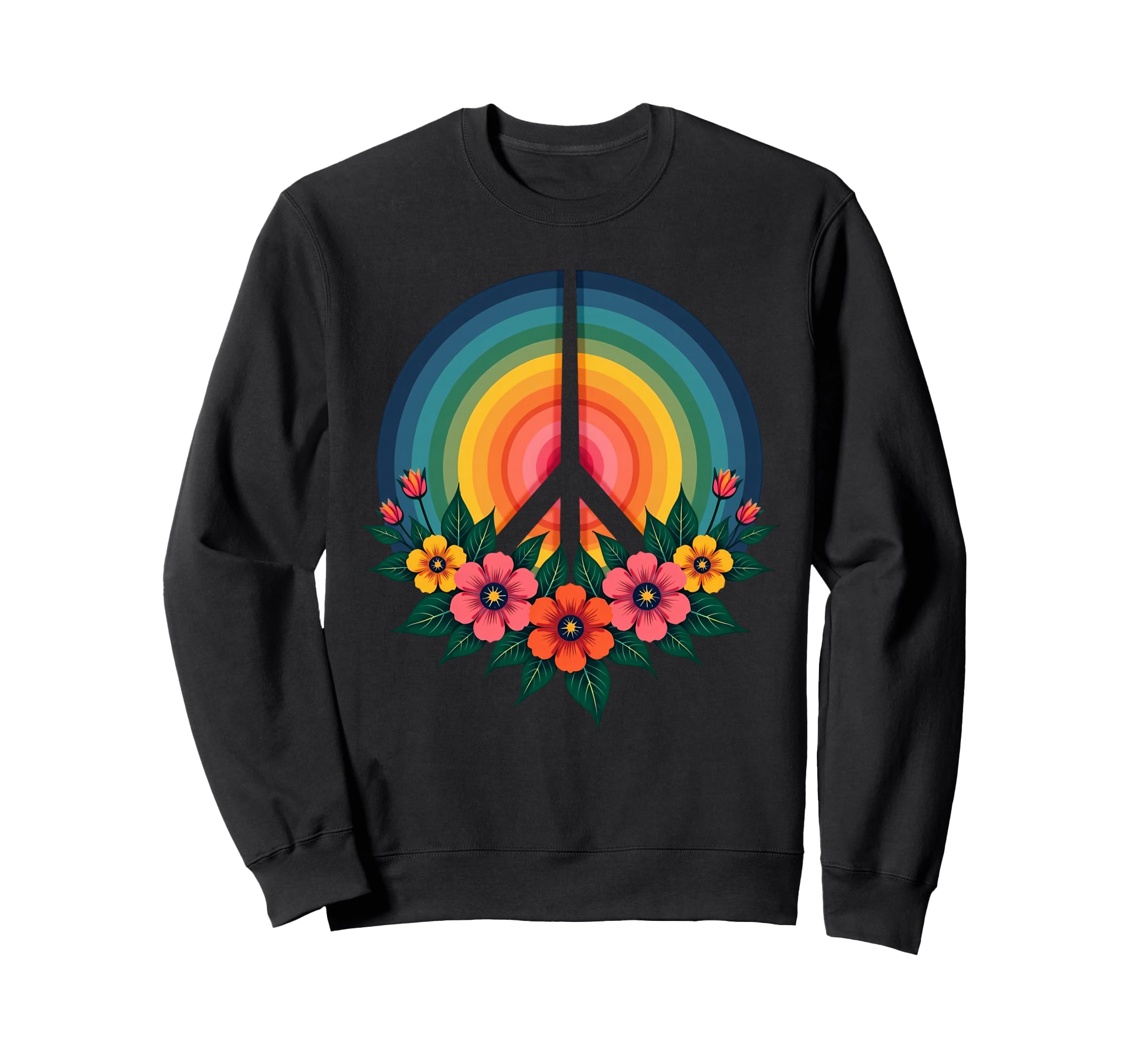60S 70S Flower Power Groovy Love Sweatshirt - Graphic Print for Adults - T-Shirt, Sweatshirt, Hoodie