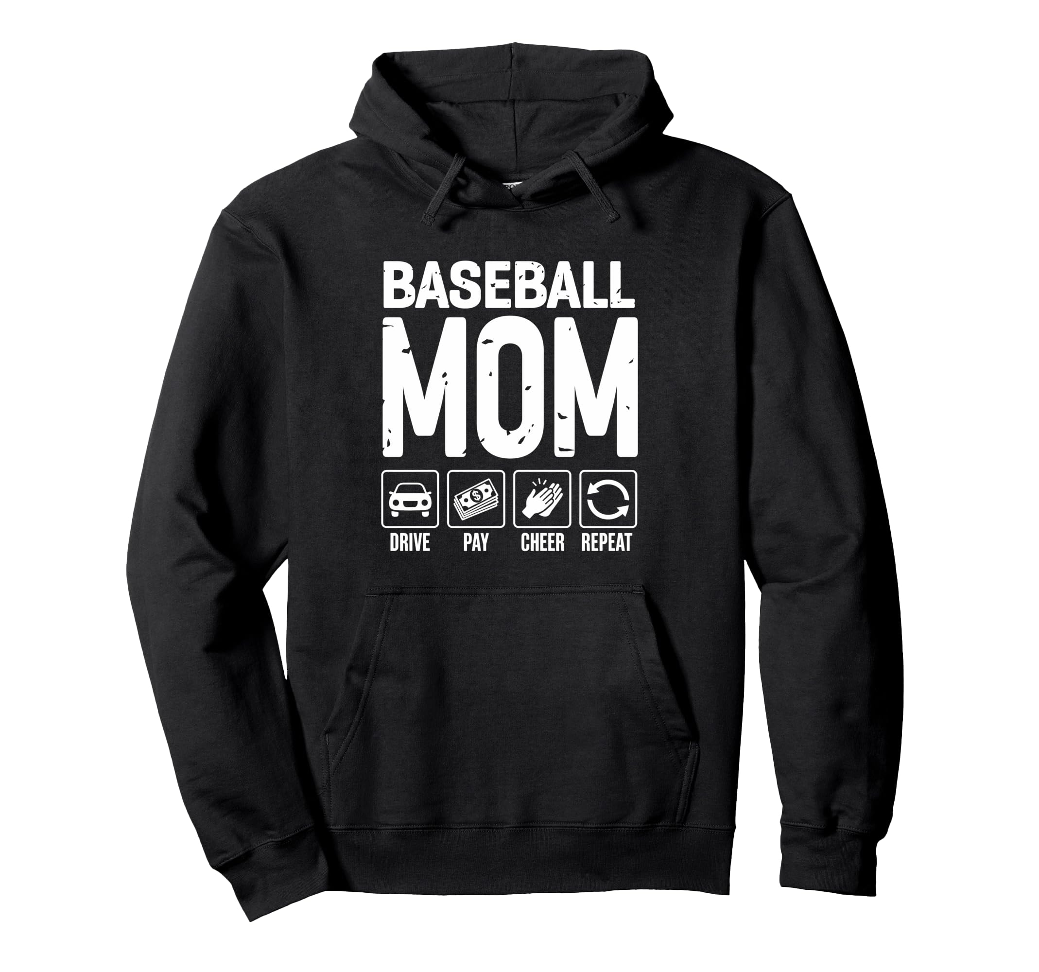 Baseball Mom Drive Pay Cheer Mom Baseball Hoodie - Minimalist Print Unisex - T-Shirt, Sweatshirt, Hoodie
