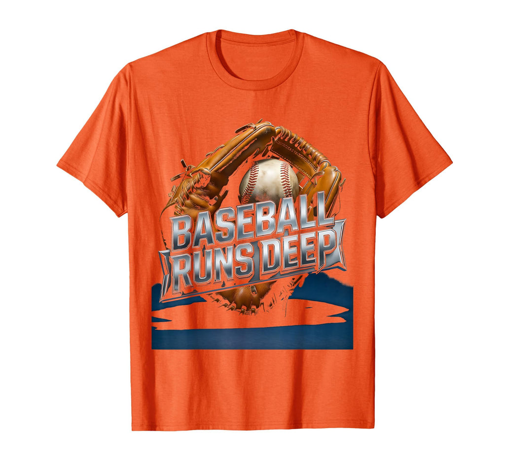 Baseball Runs Deep Proud Baseball Dad T-Shirt - Streetwear Style for Adults - T-Shirt, Sweatshirt, Hoodie