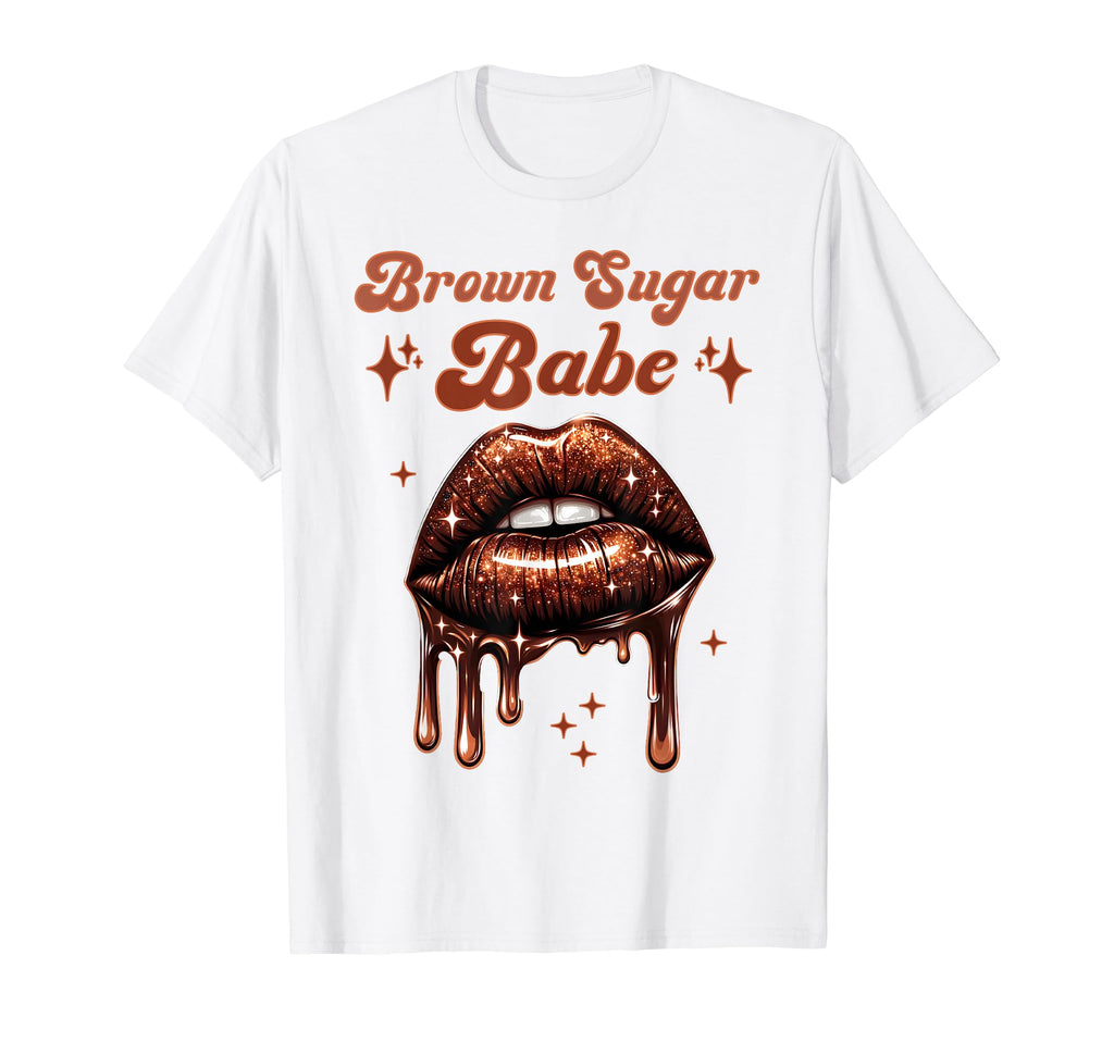 Brown Sugar Black Drip Lips Melanin Pride T-Shirt - Unique Graphic Unisex - T-Shirt, Sweatshirt, Hoodie