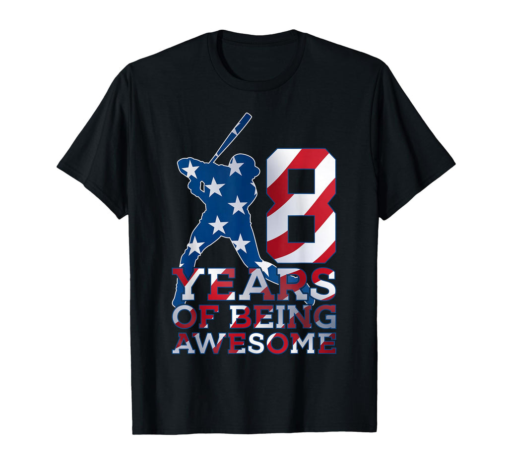 8 Years Being Awesome Baseball 8Th T-Shirt - Graphic Print Men Women - T-Shirt, Sweatshirt, Hoodie