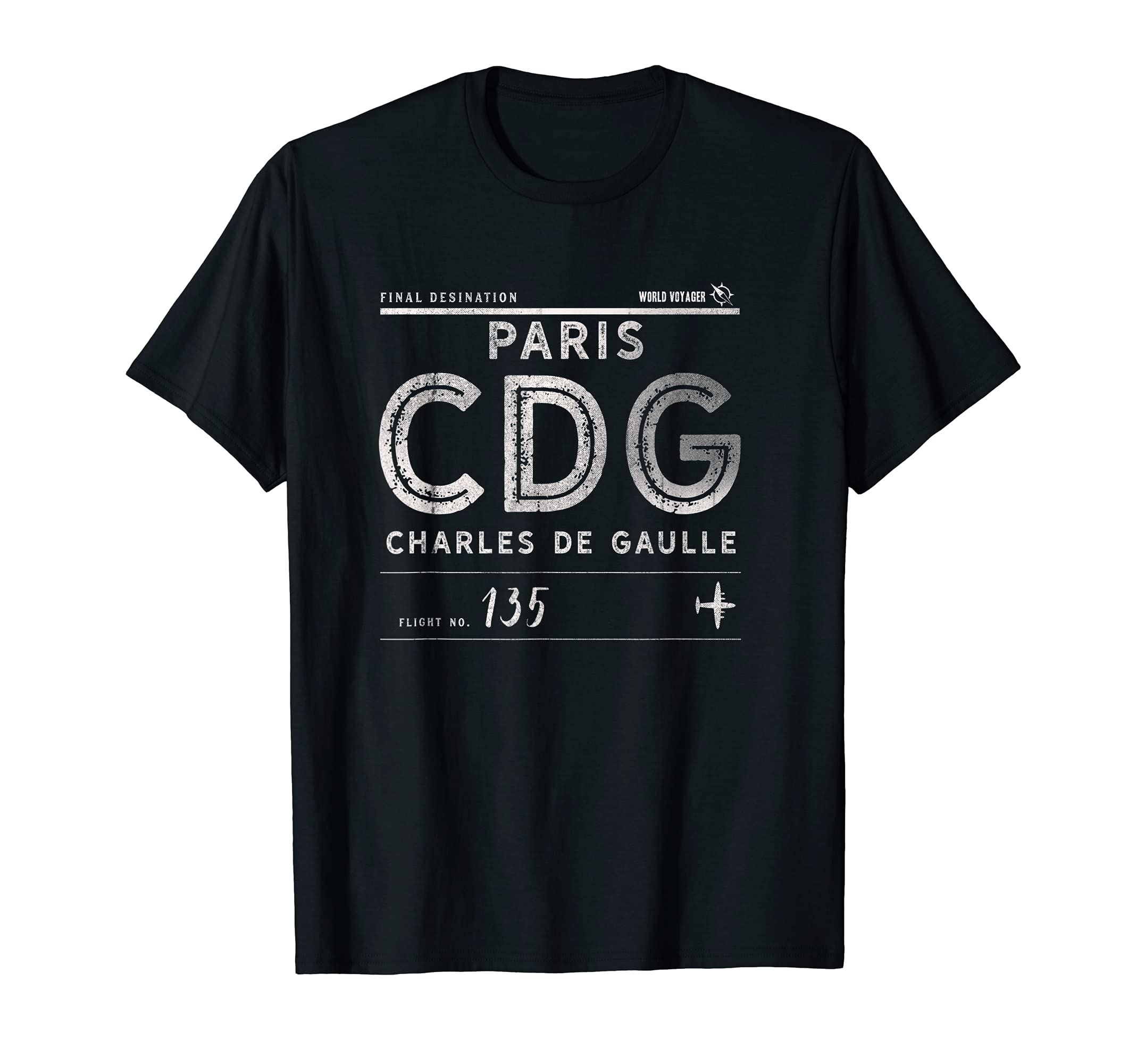 Paris Distressed Charles De Gaulle Paris T-Shirt - Aesthetic Graphic Unisex - T-Shirt, Sweatshirt, Hoodie