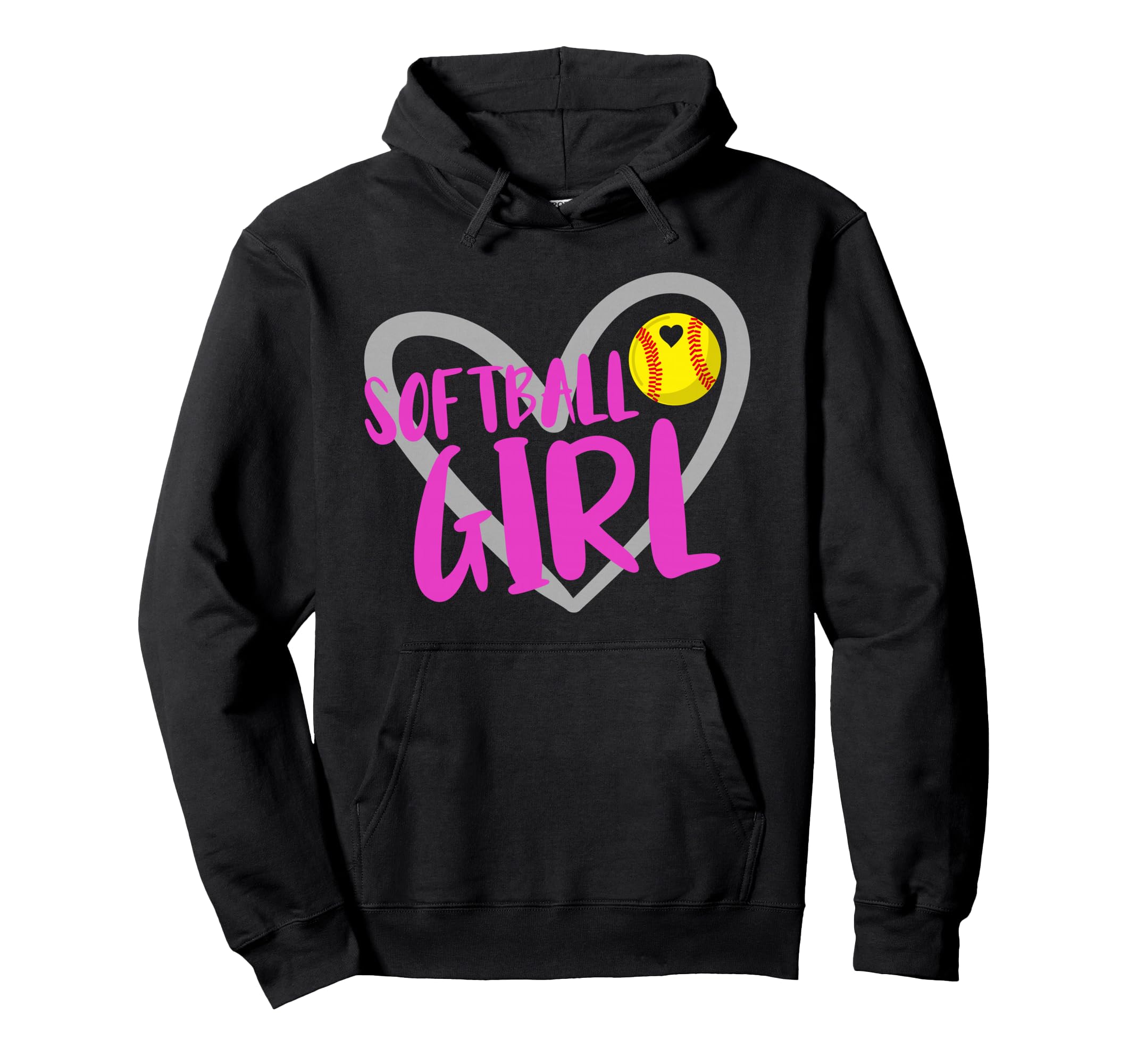 Softball Hoodie - Fun Novelty Design for Adults - T-Shirt, Sweatshirt, Hoodie