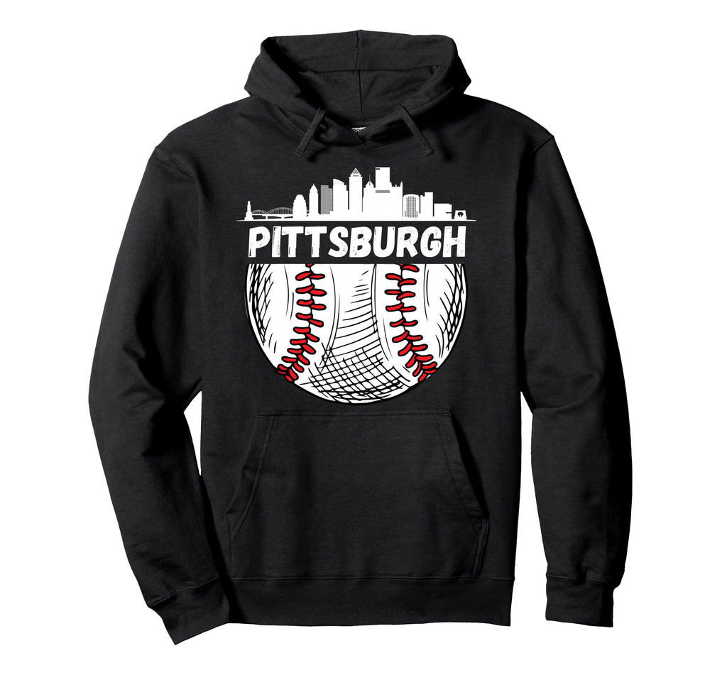Pittsburgh Baseball Skyline Hoodie - Aesthetic Graphic Men Women - T-Shirt, Sweatshirt, Hoodie