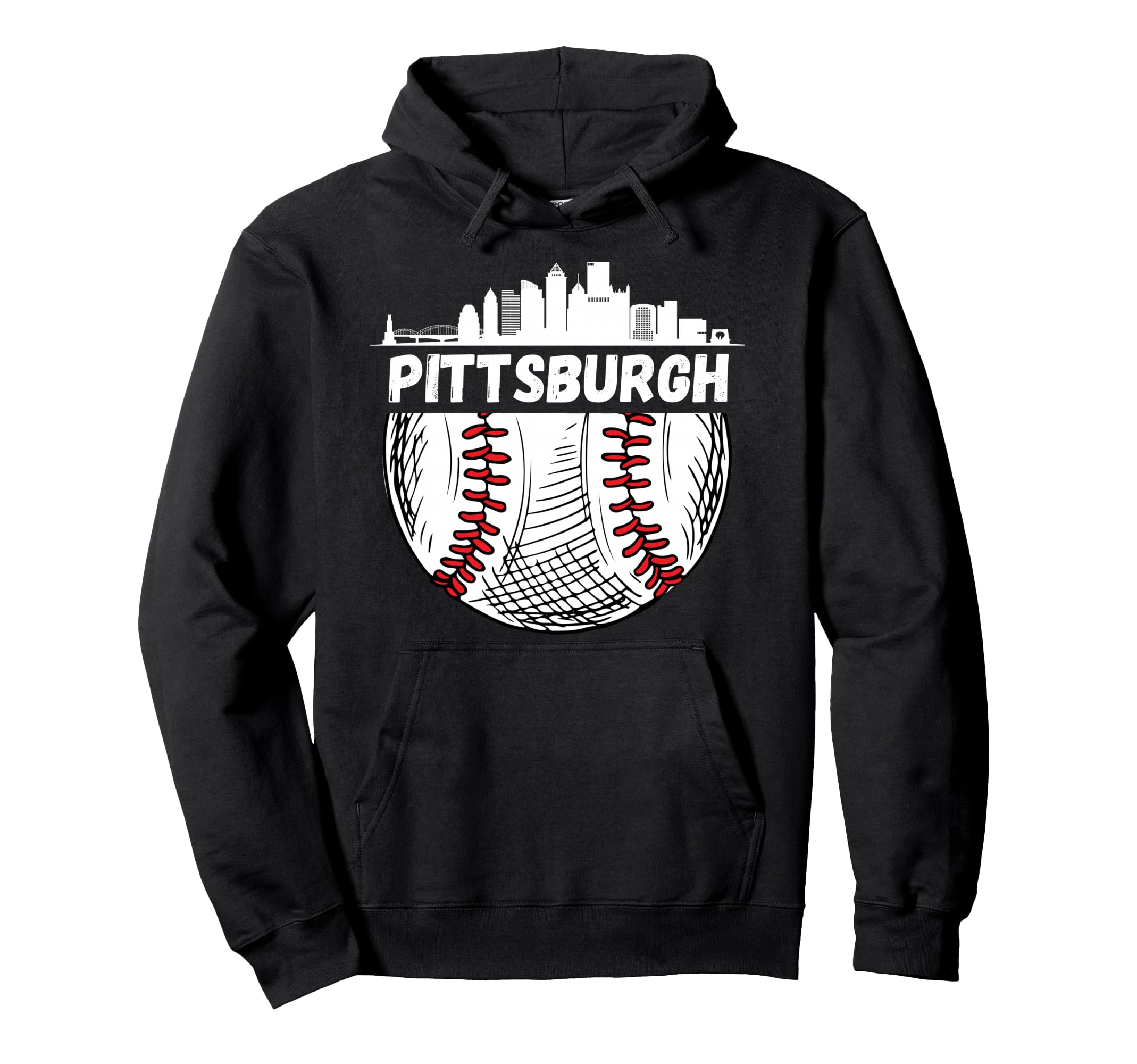 Pittsburgh Baseball Skyline Hoodie - Aesthetic Graphic Men Women - T-Shirt, Sweatshirt, Hoodie