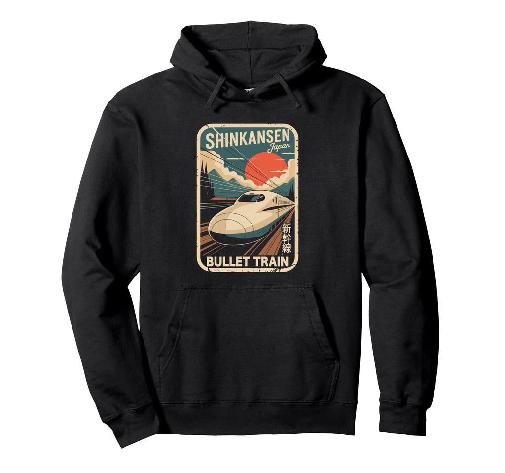 Shinkansen Japan Postcard Japanese Kanji Hoodie - Trendy Graphic Unisex - T-Shirt, Sweatshirt, Hoodie