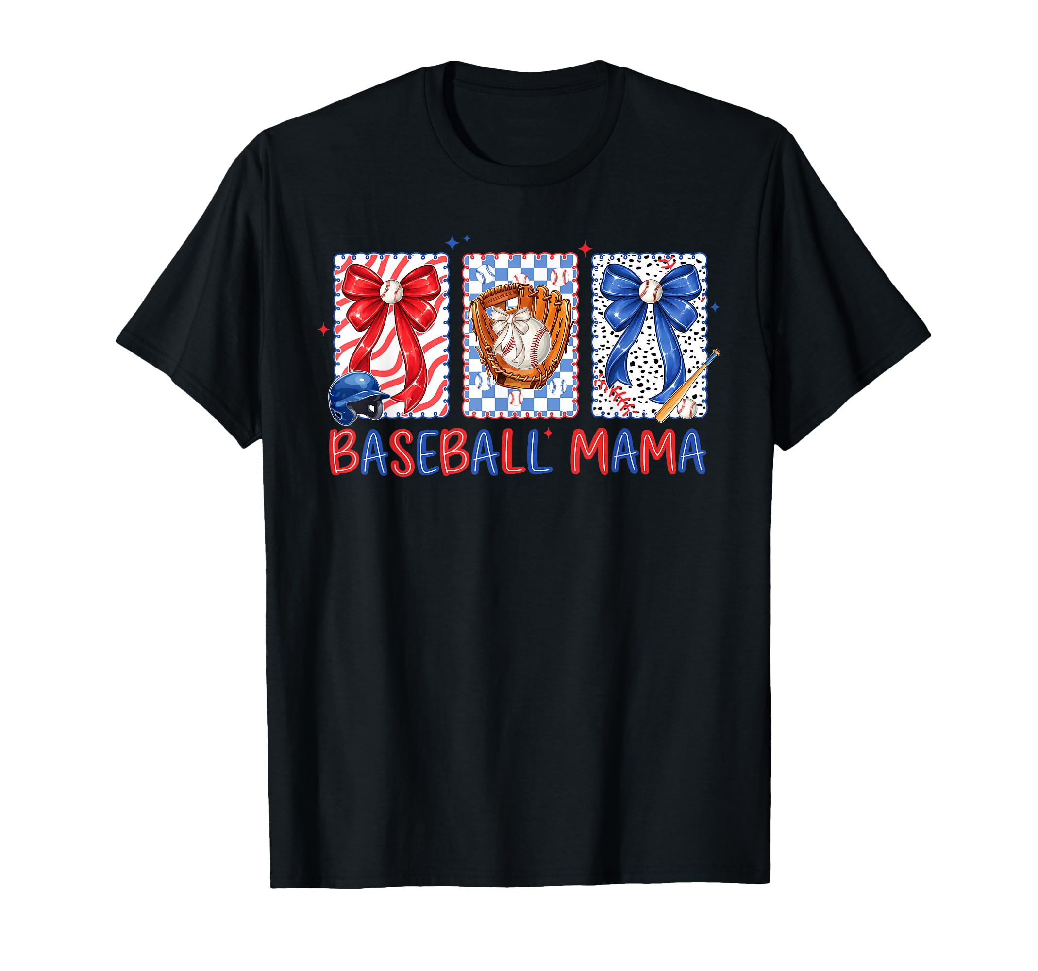 Preppy Baseball Mama Baseball Mom Mother T-Shirt - Novelty Apparel Unisex - T-Shirt, Sweatshirt, Hoodie