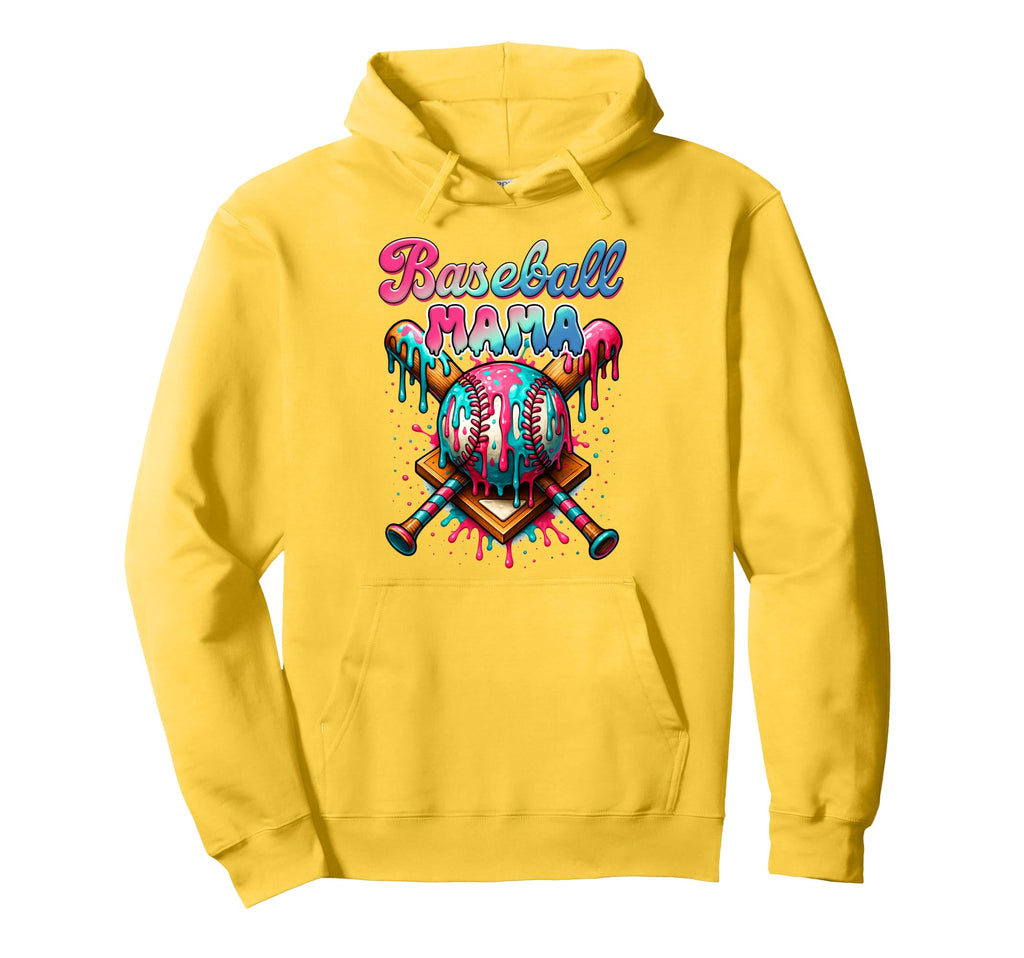 Baseball Mom Game Day Vibes Ice Cream Hoodie - Trendy Graphic for Adults - T-Shirt, Sweatshirt, Hoodie