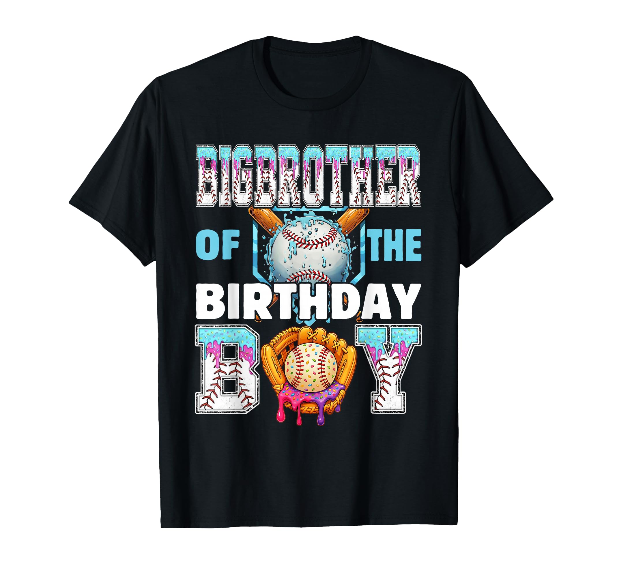 Baseball Ice Cream Drip Big Brother T-Shirt - Custom Art Print for Adults - T-Shirt, Sweatshirt, Hoodie