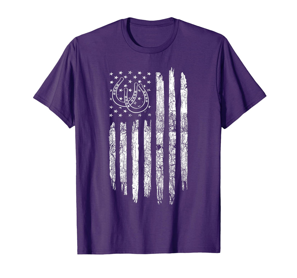 American Flag Roping Horse Lover T-Shirt - Casual Everyday Wear Men Women - T-Shirt, Sweatshirt, Hoodie