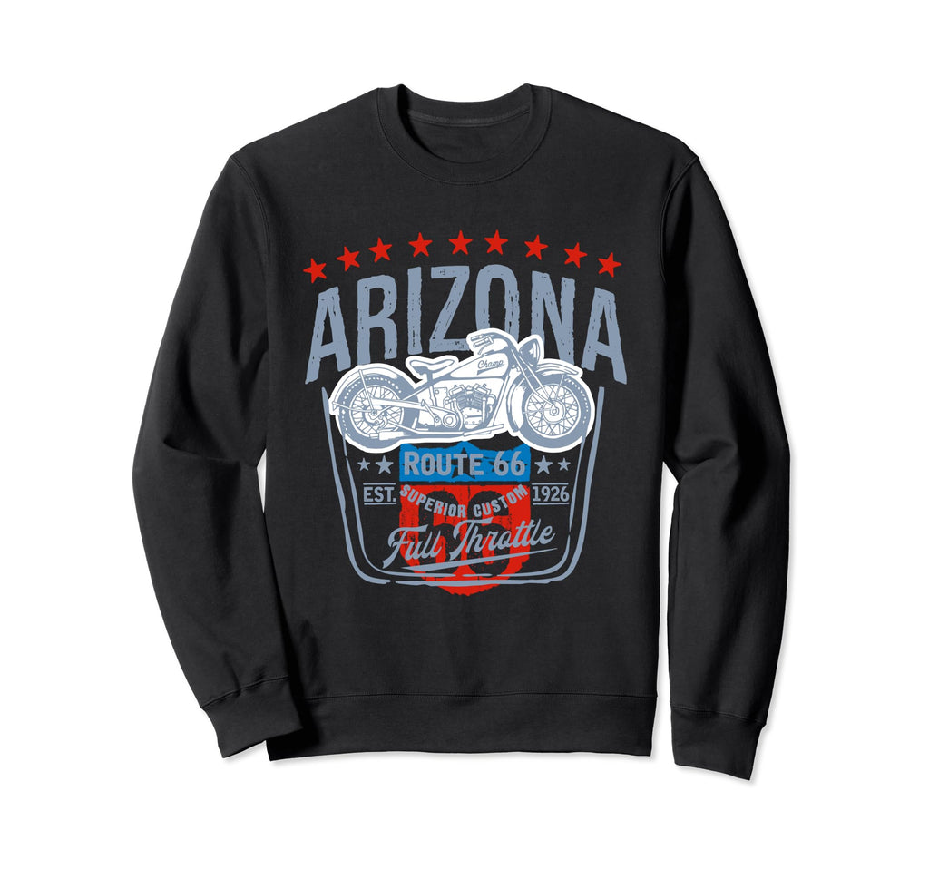 Route 66 Arizona Motorcycle Sweatshirt - Novelty Apparel Unisex - T-Shirt, Sweatshirt, Hoodie