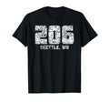 206 Seattle Washington Area Code T-Shirt - Graphic Print Men Women - T-Shirt, Sweatshirt, Hoodie