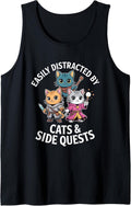 Easily distracted by cats gamer merch - Adult & Kids T-Shirts, Sweatshirts & Hoodies apparel design preview 1