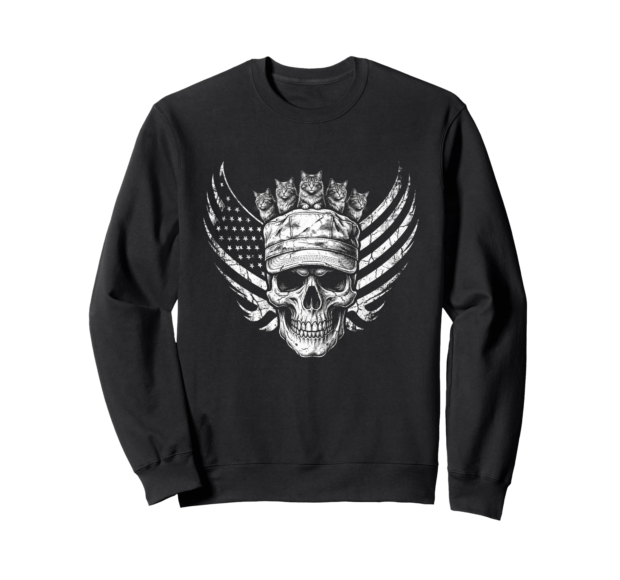 Skull Cat Skeleton Kitty Kitten Sweatshirt - Streetwear Style Men Women - T-Shirt, Sweatshirt, Hoodie