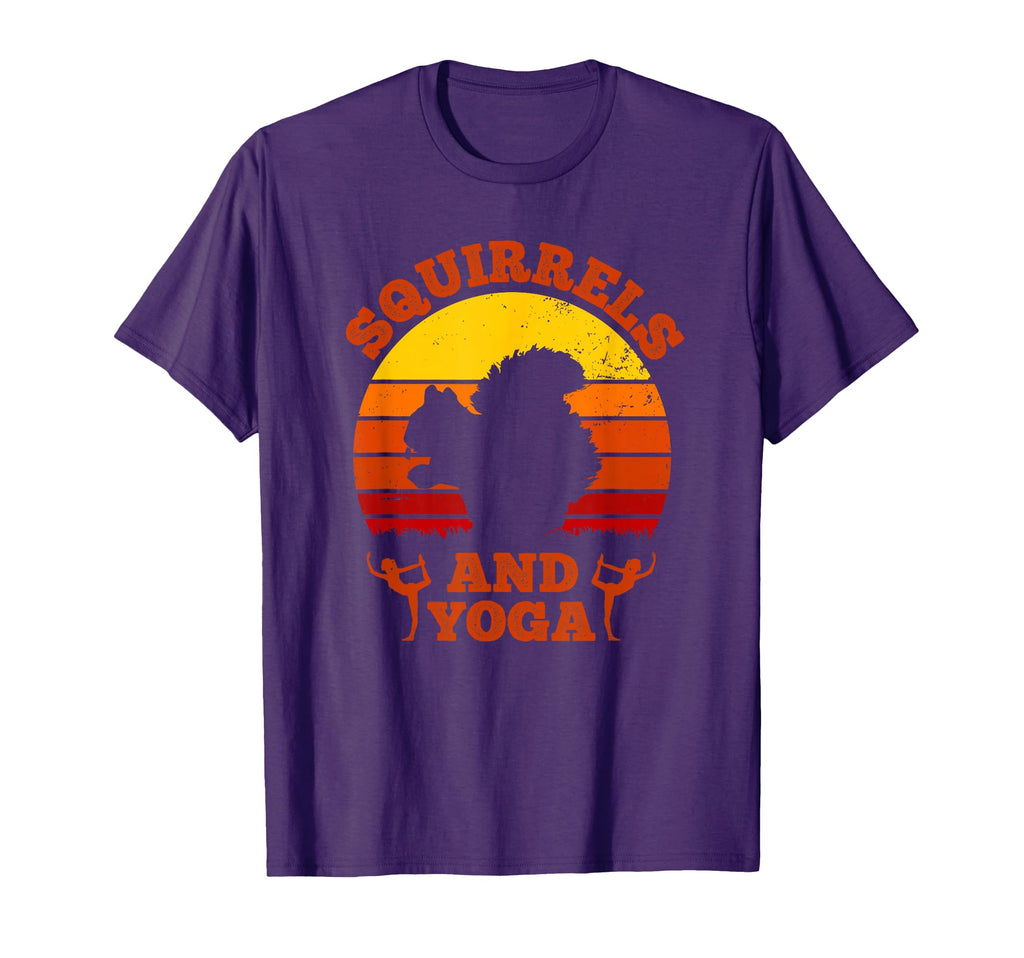 Squirrels And Yoga Animal Sunset T-Shirt - Trendy Graphic for Adults - T-Shirt, Sweatshirt, Hoodie