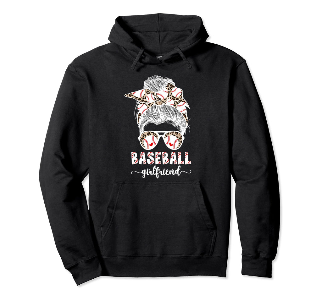 Baseball Girlfriend Messy Bun Hoodie - Casual Everyday Wear Men Women - T-Shirt, Sweatshirt, Hoodie